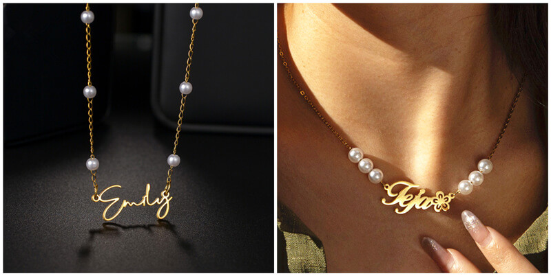 custom made pearl jewelry wholesale company personalized mother of pearl name necklace choker bulk